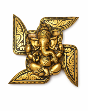 Brass Ganesha Swastika Wall Hanging