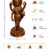 Dhanvantari Idol (भागन धन्वांतरी) — Chaturbhuj God of Ayurveda, Health & Healing, Antique Copper-Coated Brass, 7.5 Inch Handcrafted Vastu Sculpture 3