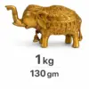 Royal Brass Elephant Idol — Ornate Hand-Engraved Trunk-Up Vastu Symbol for Wisdom, Prosperity, Obstacle Removal & Royal Aishvarya 7